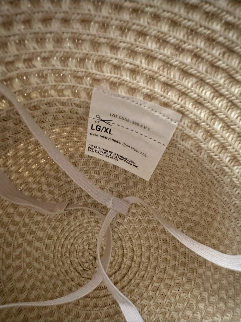 Dog Straw Sun Hat with Navy Star Band/Dog Apparel